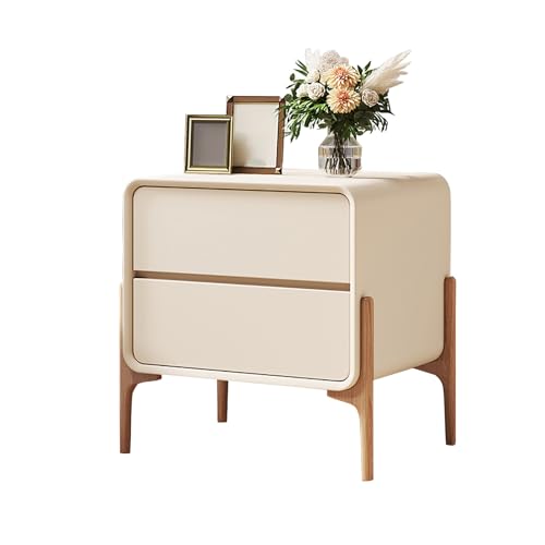 OIFAODAO Nachttisch, Nachttisch-Sets, Schlafzimmer, Kleiner Nachttisch, Moderne Nachttische, Aufbewahrungsschrank, Beistelltische mit Schubladen for Bauernhaus(Off White,30x40x50cm)