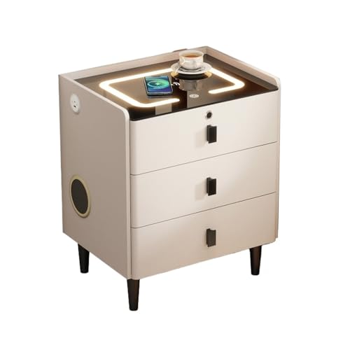 Luxuriöser, multifunktionaler Nachttisch mit DREI Schubladen for Wohnzimmer und Schlafzimmer Nachttisch(Groß)