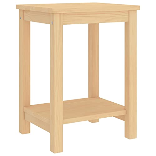Nachttisch mit Stauraum, Night Stand Nachtschrank Schlichter Beistelltisch für Wohnzimmer Schlafzimmer, Natur 35x30x47 cm Massivholz Kiefer
