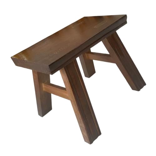 Gatuida Kleine Bank Tanzhocker Beistelltisch Schuhwechselhocker badezimmerhocker kinderhocker Vintage Tritthocker Pflanzenhocker Betttritthocker Nachttisch Fußbank Holz Light Brown