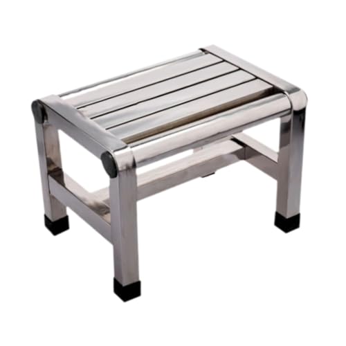 LeeQinersw Duschbank-Fußstütze, tragbarer, Rutschfester Tritthocker aus Edelstahl, Duschhocker für Küche, Nachttisch, Wohnung, Kinder, Männer, Frauen, 28.5 cm X 20.7 cm X 20.5 cm