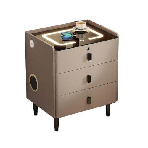 wpenshiDM125 Luxuriöser, multifunktionaler Nachttisch mit DREI Schubladen for Wohnzimmer und Schlafzimmer Nachttisch(Mittel)
