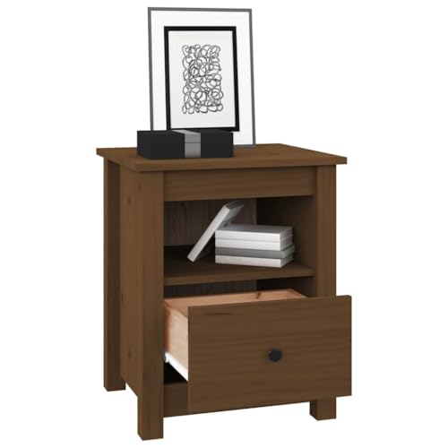 HEFZGDB Nachttische 2 STK. Honigbraun 40x35x49 cm Massivholz Kiefer Sideboard Wohnzimmer Nachtschrank Beistelltisch Nachtschränkchen für Hotel Gästezimmer Schlafzimmer Wohnzimmer