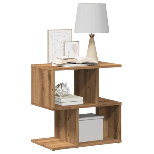 Fasba Nachttisch Artisan-Eiche 50x30x51,5 cm Holzwerkstoff, Beistelltisch mit viel Stauraum, Nachtschrank, Nachtkommode, Nachtkonsole