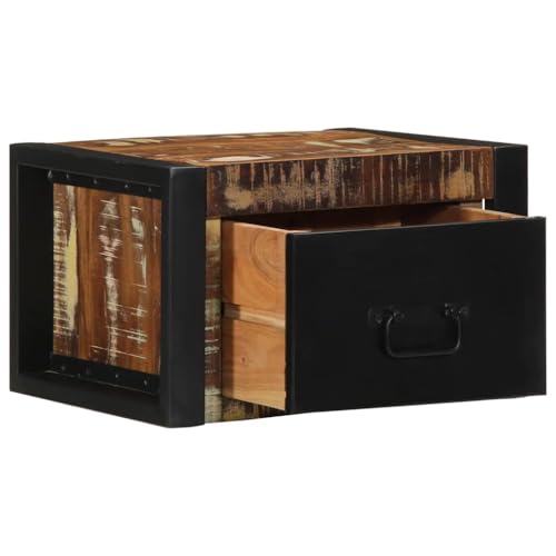 SKM Nachttisch Mehrfarbig 40x35x25 cm Altholz Massivholz,Möbel,Tische, Nachttische,Mehrfarbig,10 .15KG,4015946