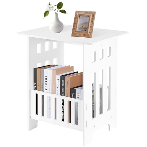 Trintion Nachttische Weiß Nachttischschubladenschra nk Beistelltisch Nachttisch Aufbewahrungs-Organizer Heimständer für Zuhause Schlafzimmer 32x26x40CM