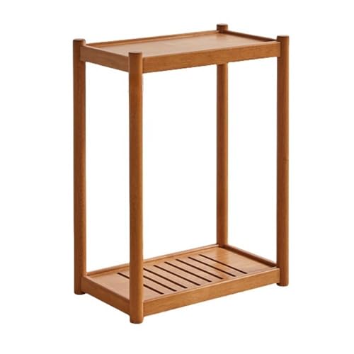 HanDpi Rollbarer Sofa-Beistelltisch aus Holz, Nachttisch mit Rädern, multifunktionaler Nachttisch mit Stauraum, quadratischer Couchtisch mit 2 Ebenen für Schlafzimmer, kleine Räume, Wohnzimmer (Be