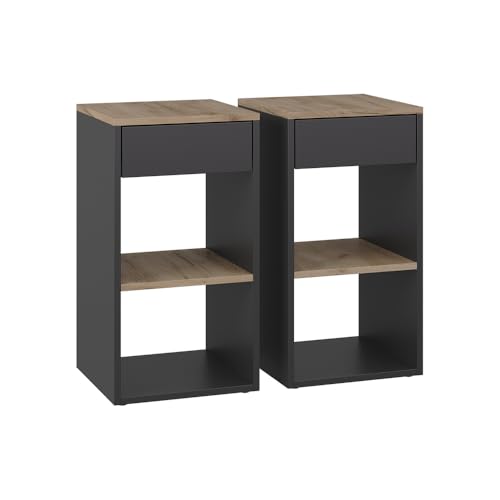 Vicco Nachttisch Dany, Anthrazit, 2er Set