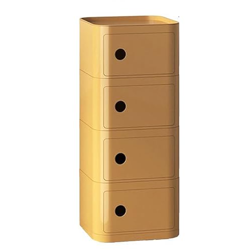 ksxnkhk Quadratischer Nachttisch aus Kunststoff mit Schubladen, schmaler Beistelltisch, moderner rollbarer Beistelltisch, skandinavischer Untertisch mit Rollen für Schlafzimmer, Heimbüro (