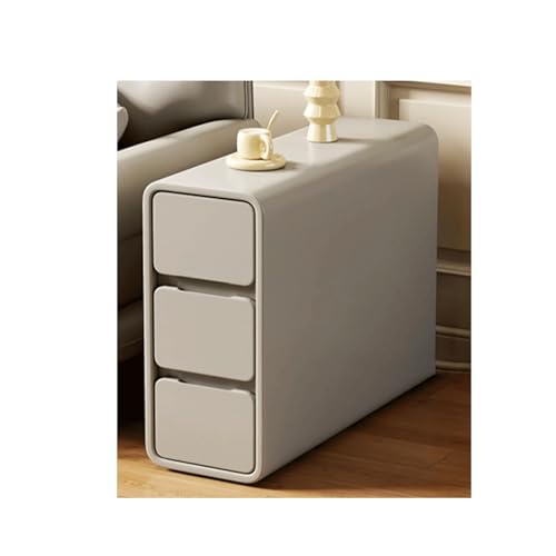 Ultra schmaler Nachttisch mit 3 Schubladen, schmaler Nachttisch für kleine Räume, moderner Aufbewahrungsschrank für Schlafzimmer & Wohnzimmer, stilvolles und funktionales Design