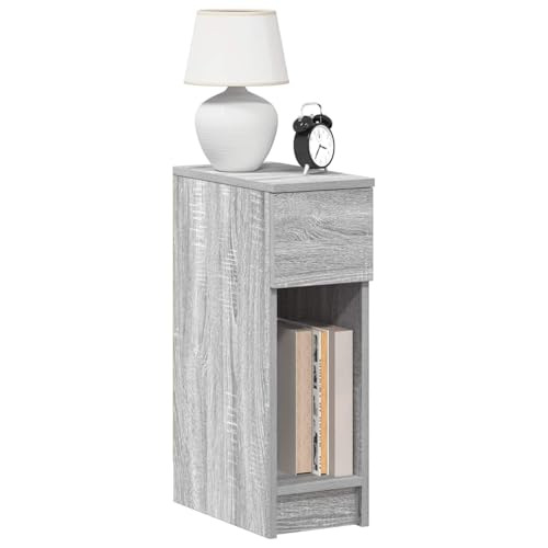 Rantry Nachttisch mit Schublade Grau Sonoma 20x36x60 cm Nachtschrank Model858705