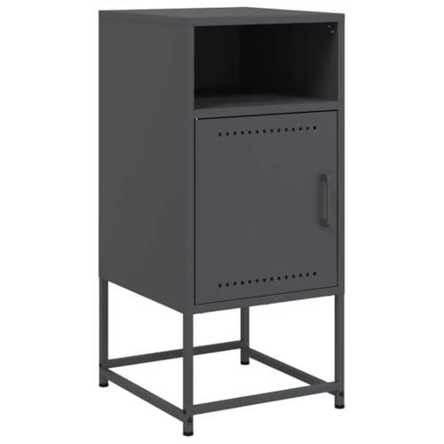 ULUYYUC Beistelltisch Bett Nachtkästchen Beistelltisch Couch Nachttisch Klein - Nachttisch Anthrazit 36x39x78 cm Stahl für Jugendzimmer Schlafzimmer Wohnzimmer Küche