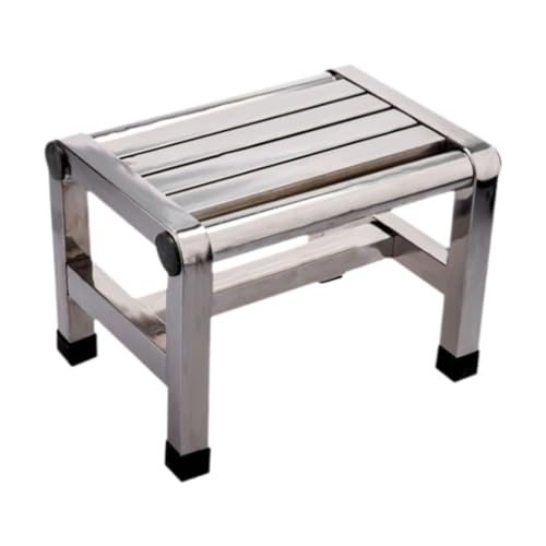 DimyFew Fußstütze, Duschbank, Stabiler, Rutschfester Hocker aus Edelstahl für den Haushalt, Badehocker für Wohnzimmer, Nachttisch, Kinder, Erwachsene, 28.5 cm X 20.7 cm X 20.5 cm