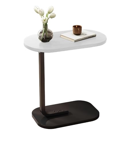 Ovaler Metall-Akzenttisch für kleine Räume, schmaler Snack-Tisch unter dem Sofa, schlanker Nachttisch für Schlafzimmer, stilvolle Heimdekoration, platzsparendes Design