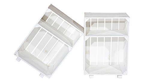 Vintage Möbel 24 GmbH 4er Set   Nachttisch mit Boden Chic Serie   weißer Nachttisch Holz 30,5x40x54cm