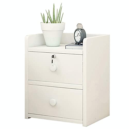 XMDEUR Moderner Nachttisch mit großer Arbeitsplatte, 2 Schubladen, abschließbares Design, L33 x B26 x H40 cm, Nachttischschrank für Schlafzimmer (Farbe: B)
