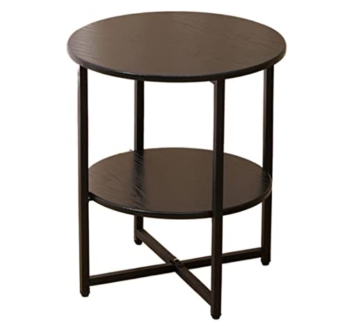 LAMEDOAT Kleiner Beistelltisch, rund, Nachttisch, Beistelltisch für drinnen und draußen, Terrasse, schmaler Nachttisch zur Aufbewahrung von Kleinigkeiten und Büchern für Schlafzimmer (Farbe: B, Größe