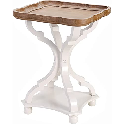 BUTORY A Beistelltisch, Nachttisch, aus Holz, quadratischer Kamintisch im Landhausstil, Nachttisch, stabil, leicht, Dekoration für das Schlafzimmer des Wohnzimmers