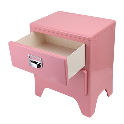 Zerodis Nachttische Vintage -Nachttisch mit 2 Aufbewahrungsschubladen Bettnagisch Schmaler Seitenendtisch Kleine Nachtstillstandsendtische für Schlafzimmer Wohnzimmersofa Retro Nachttisch