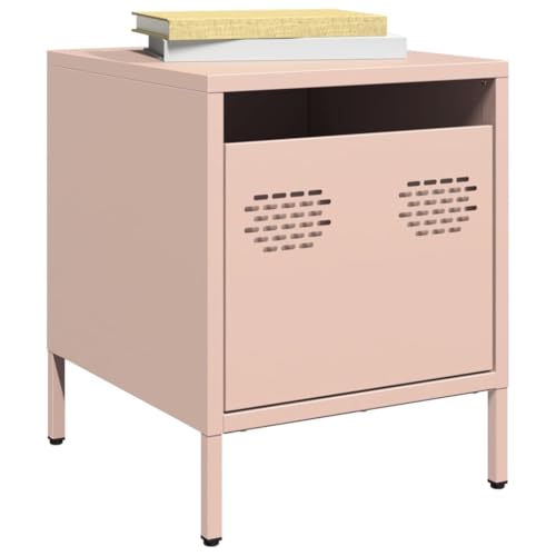 Gecheer Nachttisch mit Schublade, Industrie-Stil, robuste Stahlstruktur, 35x39x43,5 cm, für Schlafzimmer, Beistelltisch, Hängeschrank, Wandregal