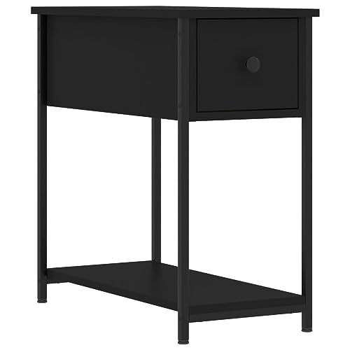 Genérico wenjingqi 826053 Nachttisch, Holz, Schwarz, 30 x 60 x 60 cm