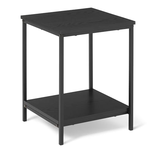 Amazon Basics Beistelltisch mit unterer Ablage, quadratisch, Nachttisch für Schlafzimmer, Wohnzimmer-Beistelltisch mit Stahlgestell, einfache Montage, 40 x 40 x 51cm, schwarz Amazon Basics Beistelltisch mit unterer Ablage, quadratisch, Nachttisch für Schlafzimmer, Wohnzimmer-Beistelltisch mit Stahlgestell, einfache Montage, 40 x 40 x 51cm, schwarz