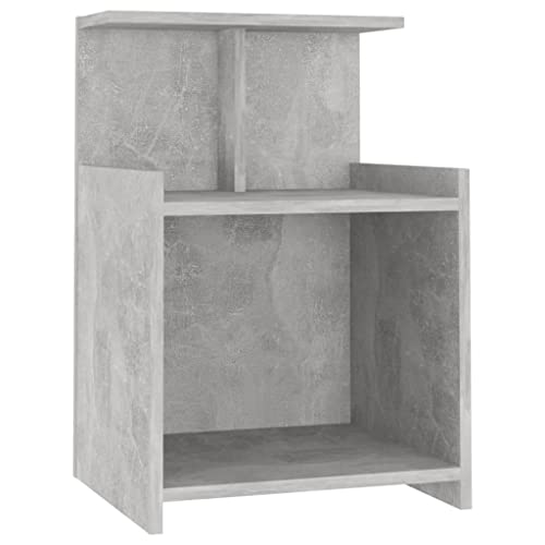 Generico kangqiling 806183 Nachttisch grau Beton, 40 x 35 x 60 cm aus mehrschichtigem Holz, Grau, 806183