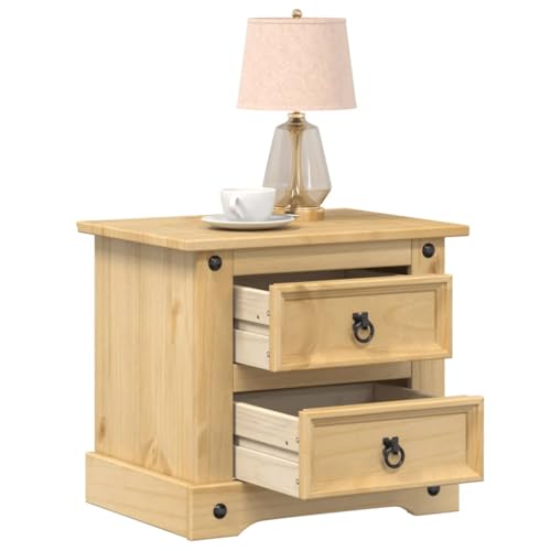 Nachttisch, Nightstand Schränkchen Nachtischschränke Telefontisch Geeignet für Hotel Wohnstube Wohnung Schlafzimmer Corona 53x39x50 cm Massivholz Kiefer