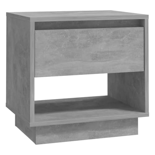 Generico Kangqiling 809520 Nachttisch, Grau, Beton, 45 x 34 x 44 cm aus Spanplatte, grau