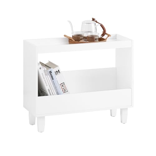 SoBuy Nachttisch Boxspringbett Nachtschrank Nachtkommode Beistelltisch Nischenregal Badezimmerregal schmal Weiß BHT ca. 60x50x25cm FBT147-W