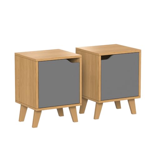 Vicco Nachttisch Malu, Eiche/Anthrazit, 2 Teile