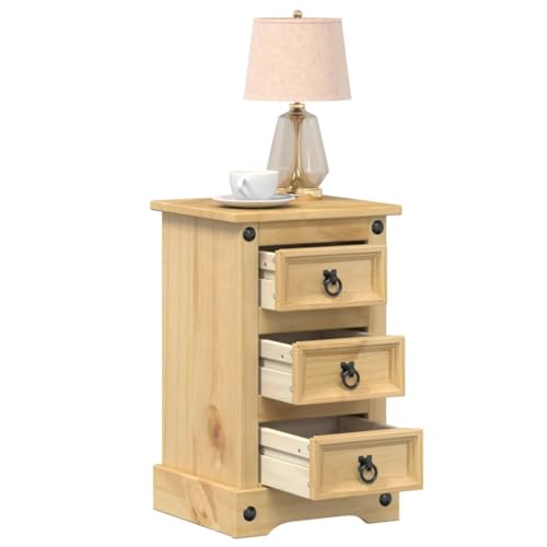 Nachttisch Corona nachttische kommode mit schubladen for Wohnzimmer Zimmer 35x32,5x58 cm Massivholz Kiefer