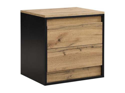 Vente unique 2 Schubladen     MDF   Holzfarben & Schwarz   RUKALO