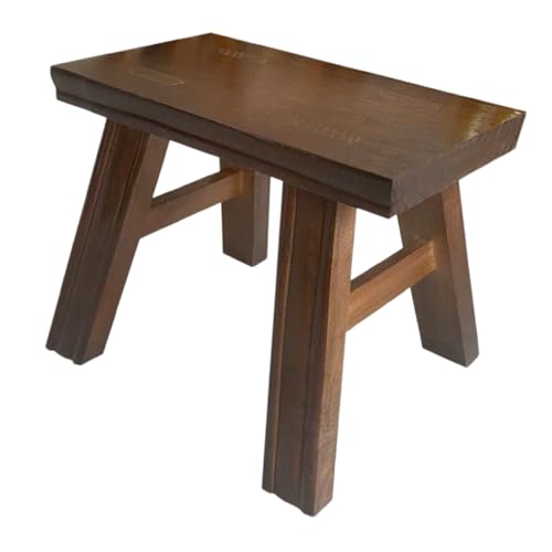 Gatuida Kleine Bank Kleiner Tritthocker Betttritthocker Nachttisch Vintage Tritthocker Kinderhocker Pflanzenhocker Fußbank Tritthocker Fürs Bett Rustikaler Tritthocker Holz Light Brown