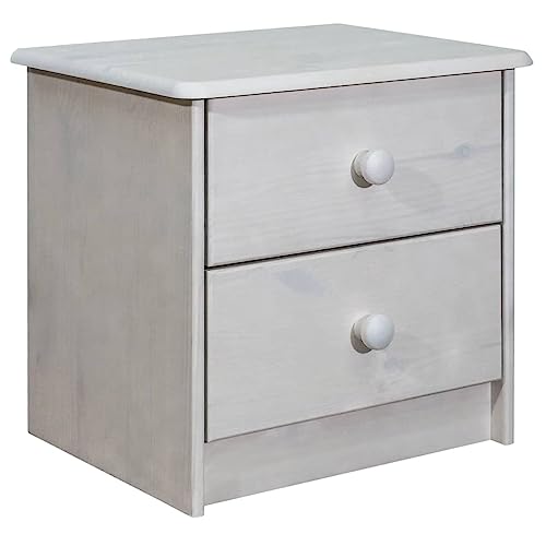 Tonture Nachttisch Massivholz Kiefer Weiß mit 2 Schubladen, 43x34x40 cm, Moderner Nachtschrank Beistelltisch für Schlafzimmer, Wohnzimmer und Büro Tonture Nachttisch Massivholz Kiefer Weiß mit 2 Schubladen, 43x34x40 cm, Moderner Nachtschrank Beistelltisch für Schlafzimmer, Wohnzimmer und Büro