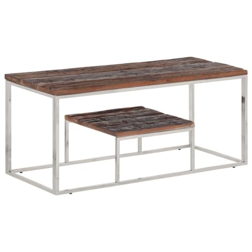 Lauuoeriau Furniture Item Home Couchtisch Edelstahl und Massivholz Schlafmöbel