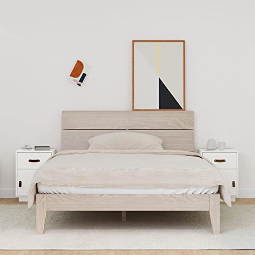 Gecheer Nachttische 2 STK. Weiß 40x34x55, Nachtschrank Nachtkonsole Nachtkommode Schrank Kommode