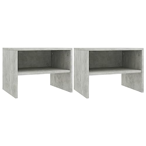 Frdhee Nachttischschrank Möbel für Kleine Räume,Nachttische 2 STK. Betongrau 40x30x30 cm Holzwerkstoff für Schlafzimmer, und Büro
