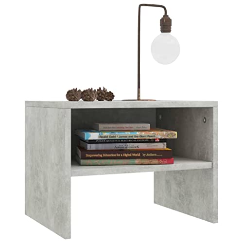 HEFZGDB Nachttische 2 STK. Betongrau 40x30x30 cm Holzwerkstoff Nachttisch Vintage Nachttische Wohnzimmertisch Stubentisch für Gästezimmer Hotel Wohnzimmer Schlafzimmer