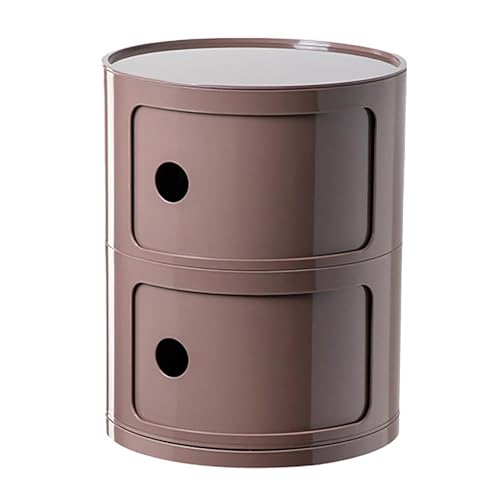 Moderner grüner Nachttisch mit Schubladen und Schiebetür – 4-stöckiger runder Nachttisch für Schlafzimmer, Wohnzimmer oder Badezimmer – Stilvoller Beistelltisch mit Kunststofftruhe