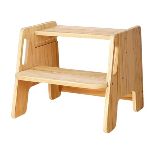 Sharplace Toilettenhocker, Töpfchenhocker, Nachttisch, Betttreppe, doppelschichtiger Fußhocker, Tritthocker aus Holz für Reisen im Innen- und Außenbereich