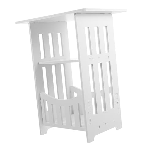 SOLUSTRE Moderne Eck-nachttisch Mit Ablagefach Kompakter Beistelltisch Für Kleine Räume Kleiner Terrassentisch Wiederverwendbarer Nachttischschrank Fürs Schlafzimmer