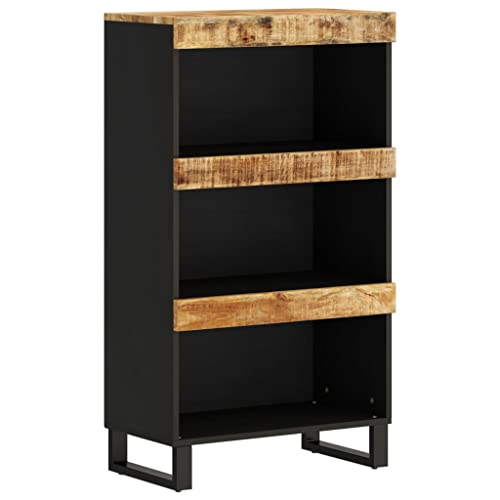 Massivholz Nachttisch 60x33x107 cm aus Mango mit natürlichem Finish - Perfekt für Schlafzimmer & kleine Räume - Langlebig & stilvoll