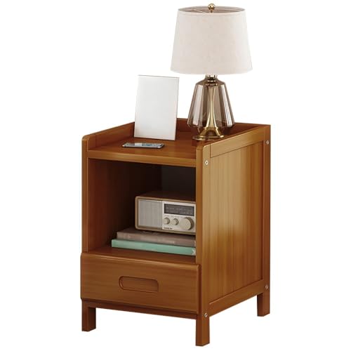 aoiuaoeniu Massivholz Nachttisch, Holz Nachttische mit Schublade und Fach, Industrie-Design, Schlafzimmer, 50Kg Traglast, für Schlafzimmer Wohnzimmer Büro : 25/42CMx30CMx40CM