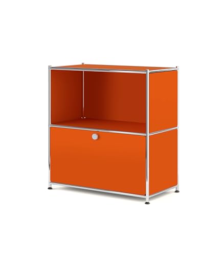 Simplink 32,5 Zoll Flip-Top Beistelltisch & Buffetschrank mit abnehmbaren Rädern, reichlich Stauraum, DIY Eck-Bücherregal, Wandregal, Würfel-Organizer, Nachttisch - Moderne Wohnkultur, Orange