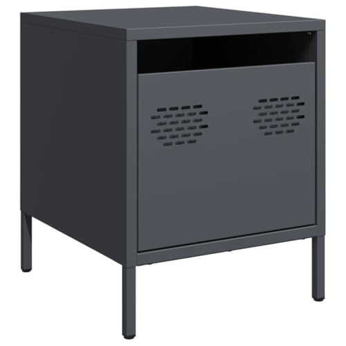 vidaXL Nachttisch Anthrazit 35x39x43,5 cm Stahl