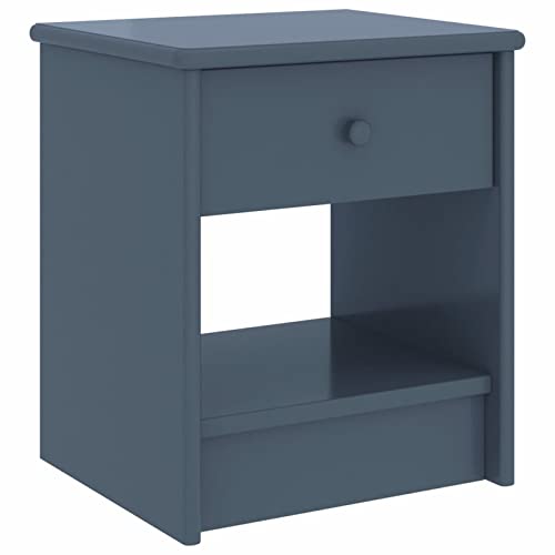 Snsowed Nachttisch, Nachtschrank, Nachtkästchen, Bedside Table, Nachtkommode, Nightstand, Nachttischschrank, Nachtkonsole, Hellgrau 35x30x40 cm Kiefer Massivholz
