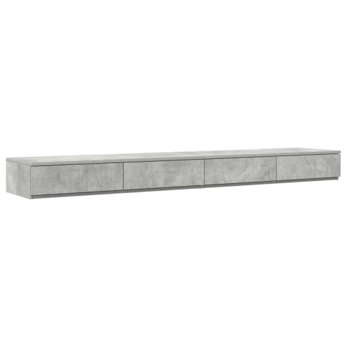 vidaXL Beton Grau Nachttisch mit 4 Schubladen | Holzwerkstoff Nachtkommode modernes Design für Schlafzimmer Stauraum rechteckige Form Möbel Holz MDF kompakte Lösung einfach