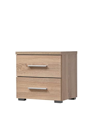 Mar.c.a. Design   für Schlafzimmer mit Sonoma Effekt, Griffe und Beine   Maße 44,5 cm x 33,5 cm x 43 h