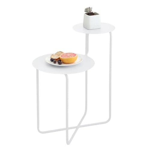 Metall Beistelltisch für modernes minimalistisches Wohnzimmer Kleiner Couchtisch mit Schmiedeeisen Design Runder Sofa Beistelltisch und Nachttisch Kleiner Tisch in Schwarz Finish